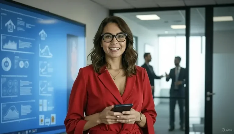 Sofia Almeida no escritório da Casa Fácil Brasil em Curitiba